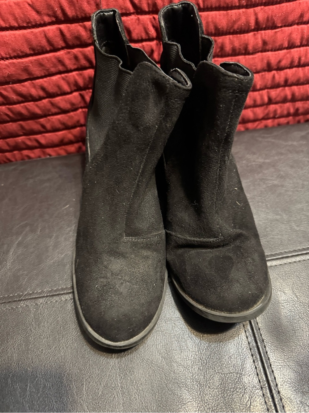 Maurices Black Suede Ankle Booties